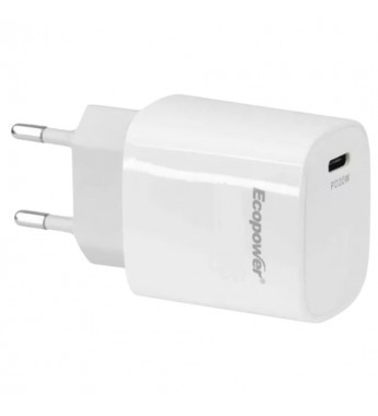 Cargador Ecopower EP-7038 USB-C/USB-A 20W - Blanco