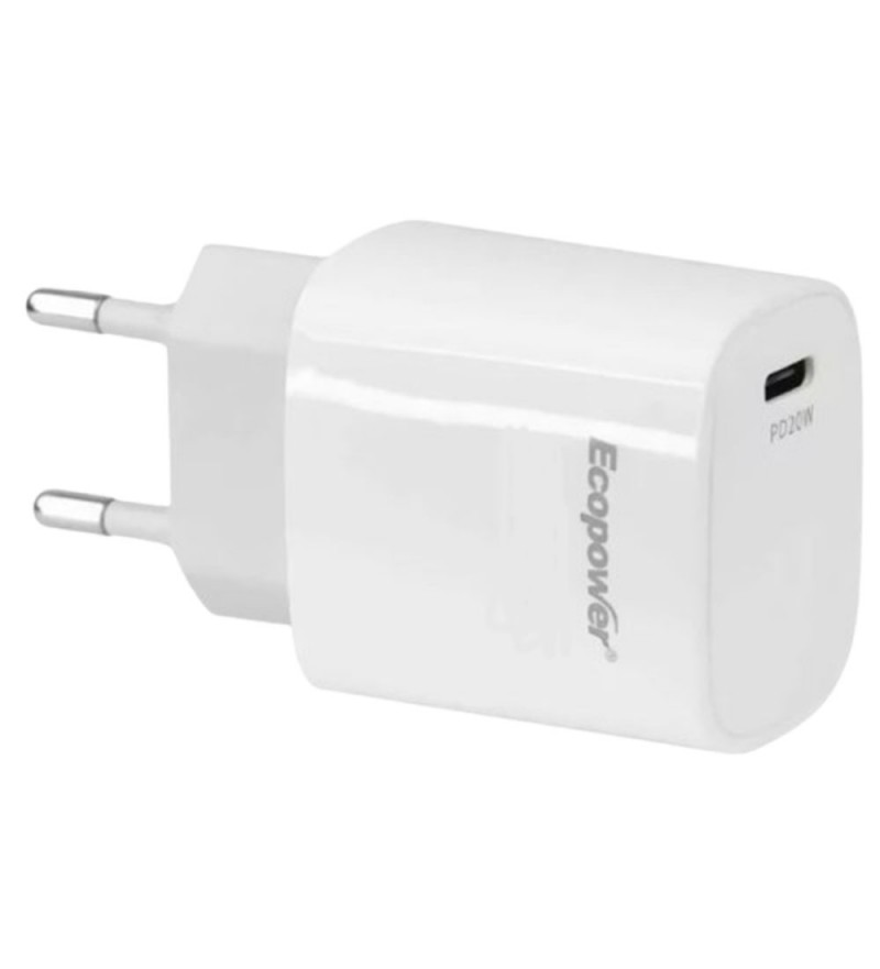 Cargador Ecopower EP-7038 USB-C/USB-A 20W - Blanco