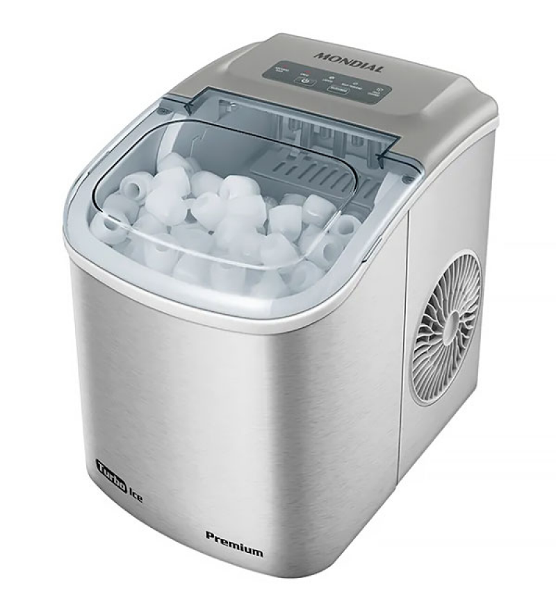  Fabricadora de Hielo Mondial MG-12GI Turba Ice Premiun 1.3L / 13KG / 220V - Plata