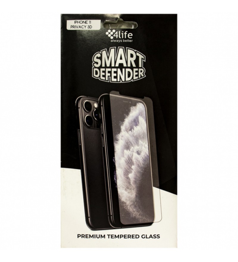 Pelicula para iPhone 11 4Life Premium Tempered Glass Privacy 3D - Negro