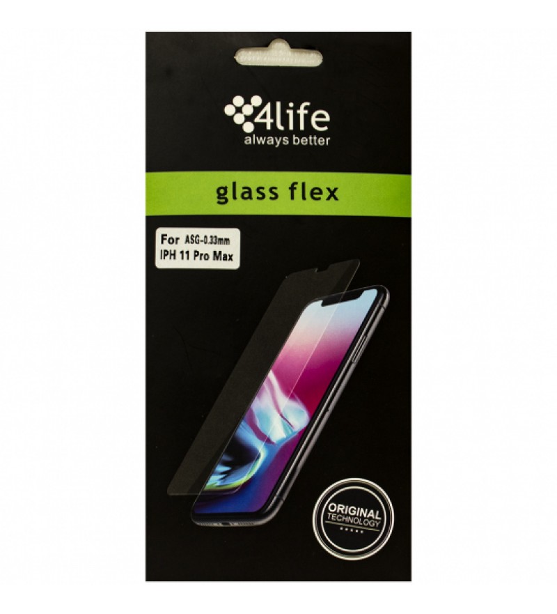 Pelicula para iPhone 11 Pro Max 4Life Glass Flex ASG-0.33mm - Transparente