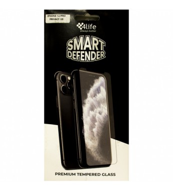Pelicula para iPhone 12/12 Pro 4Life Premium Tempered Glass Privacy 3D - Negro