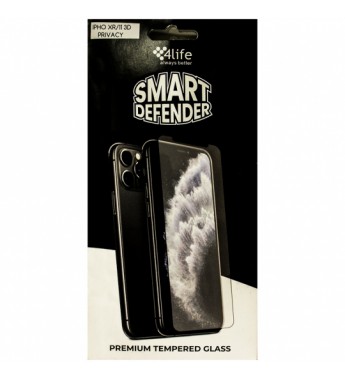 Pelicula para iPhone XR/11 4Life Premium Tempered Glass Privacy 3D - Negro