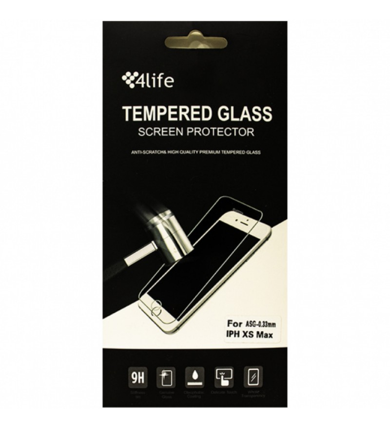 Pelicula para iPhone XS/XS Max 4Life Tempered Glass Screen Protector ASG-0.33mm - Transparente
