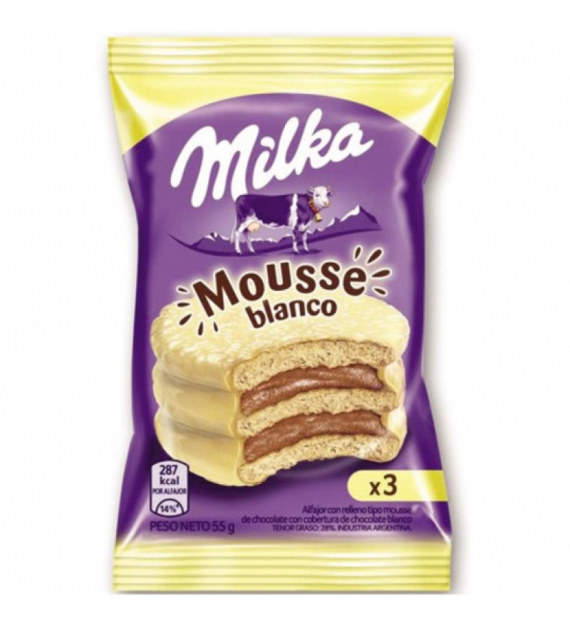 Alfajor Milka Triple Mousse - Blanco