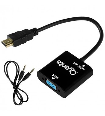 Adaptador Quanta QTHDV34 HDMI a VGA - Negro