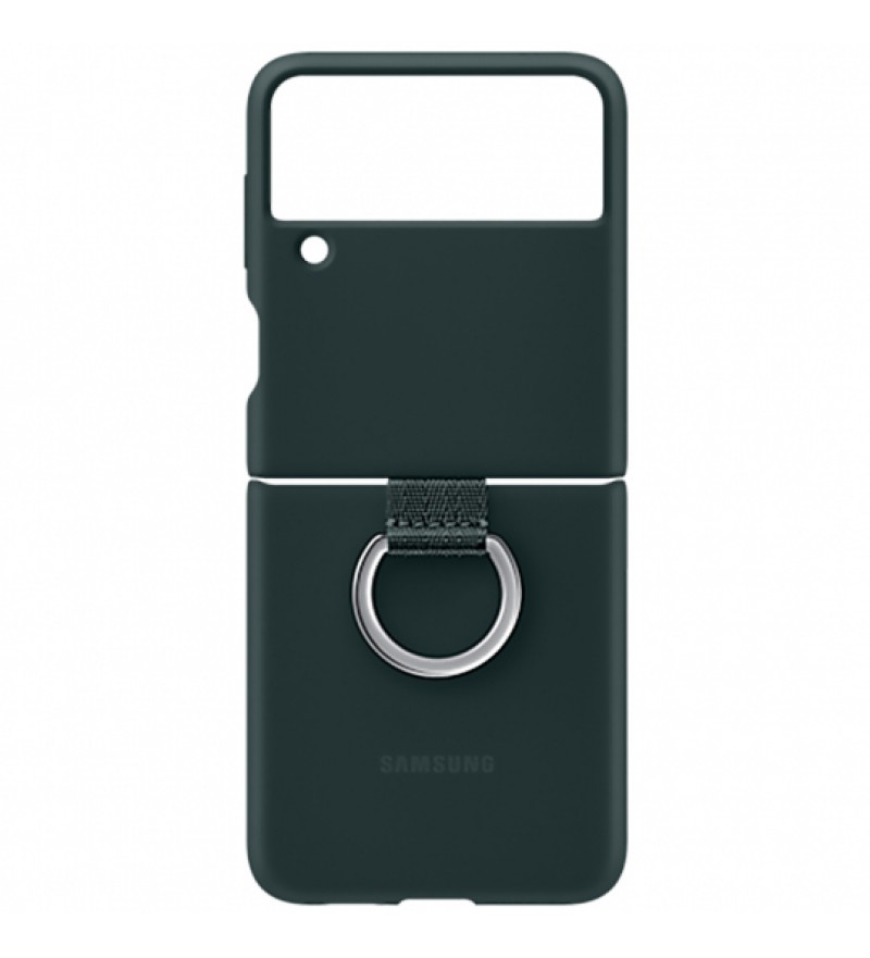 Funda para Galaxy Z Flip 3 Samsung Silicone Cover with Ring EF-PF711TGEGWW - Verde
