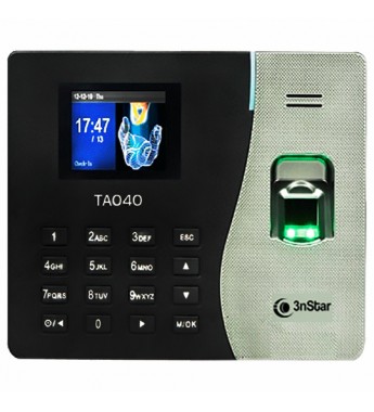 Lector Biométrico 3nStar TA040 para hasta 500 Huellas Digitales/USB/TCP/IP - Negro/Plata