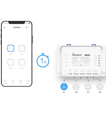 Interruptor Inteligente Smart Sonoff 4CHPROR3 Wi-Fi/10V/Bivolt - Blanco