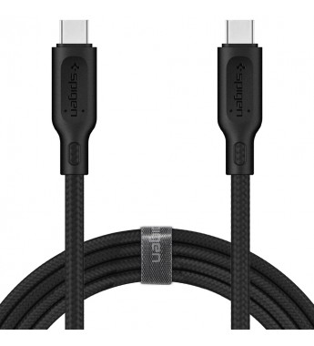 Cable Spigen DuraSync C11C1 000CA25702 USB-C a USB-C 2.0 (1.5 metros) - Negro