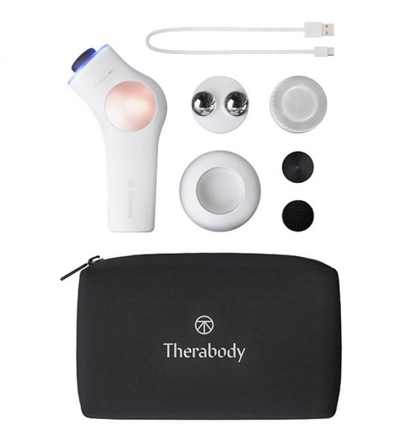 Masajeador Facial Therabody TheraFace PRO hasta 2400 PPM con Luz LED de Terapia - Blanco